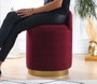 Atelier Del Sofa Puf de Terciopelo Rojo Claret